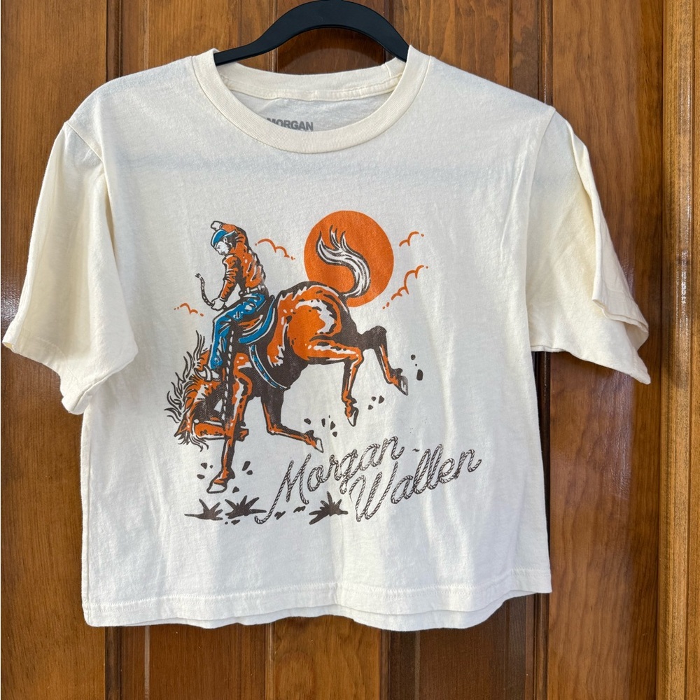 Morgan Wallen Graphic T-Shirt.  
“One Night at a Time” tour merch. Crop tee.